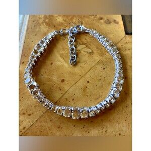 Natural Brazilian Citrine Sterling Silver Tennis Bracelet